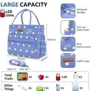 Lunch bag Blue Star-Patterned women